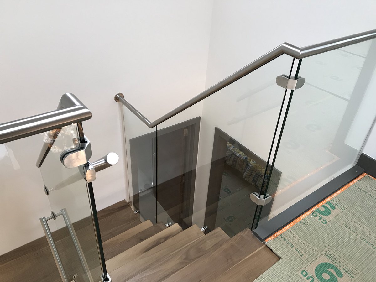 evansfab's tweet photo. Floating stairs fabricated and installed. With Stainless steel handrails https://t.co/pZdDvjYC1H