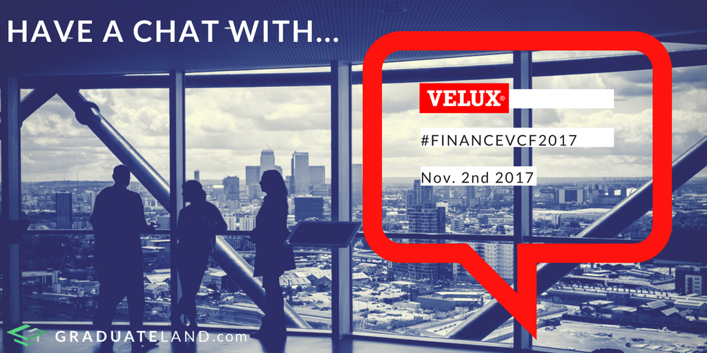 Ready, steady, chat! @VELUX are now online at the #FinanceVCF2017 to chat about your #career start in #finance -> goo.gl/wS4p48