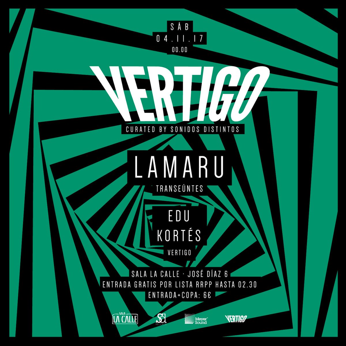 VERTIGO en <a href="/Sala_LaCalle/">Sala_LaCalle</a>
w/ <a href="/edukortes/">Edu Kortés</a> &amp; @EutronikaMaru 
04.Nov.17

Curated by #sonidosdistintos