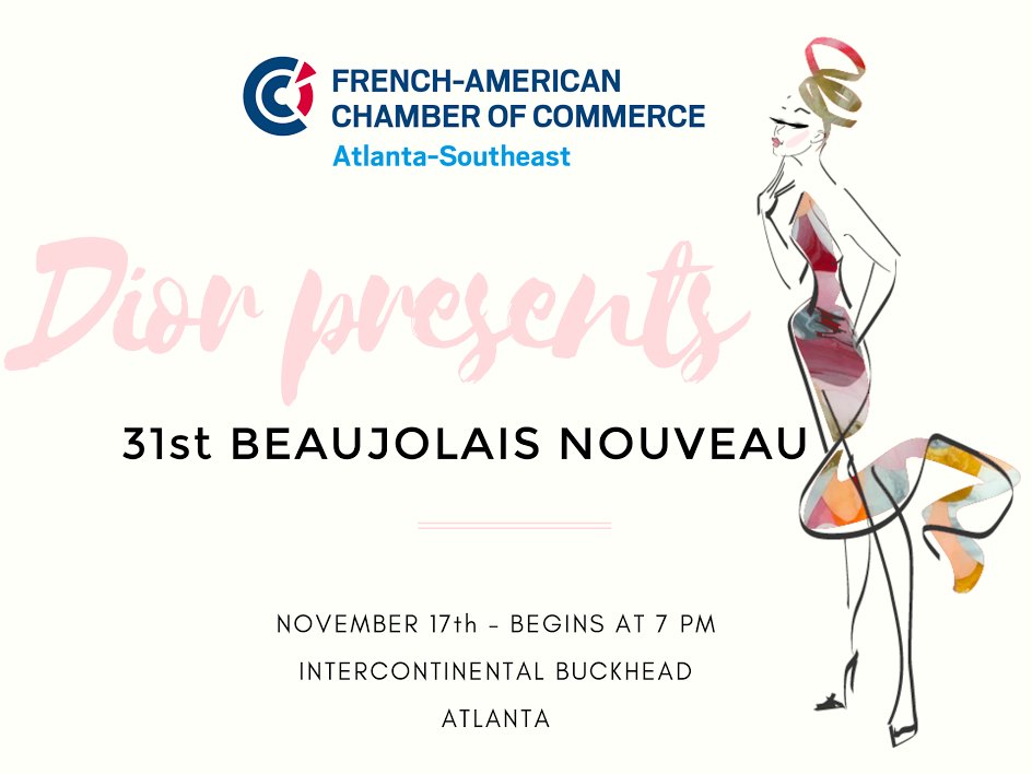 FACCAtlanta's tweet photo. Join us for 31st #BeaujolaisNouveau in Atlanta presented by @Dior, a night of French elegance and gastronomy!
https://t.co/zskKUEzu99 https://t.co/cO8jfrZQlI