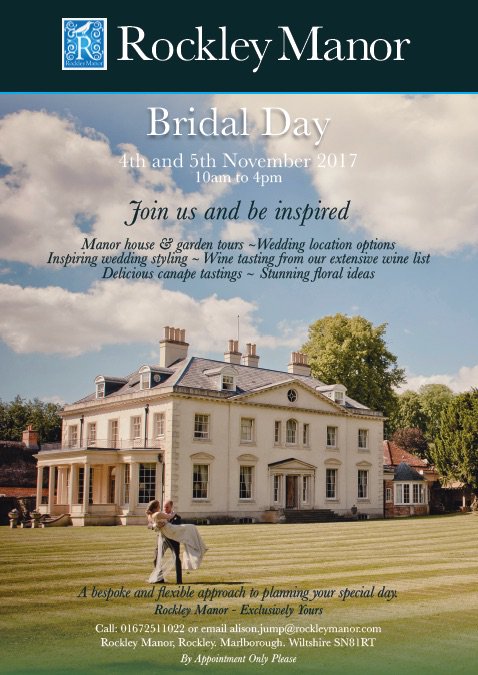 RockleyManor's tweet photo. #BridalDay this weekend! Join us on either Saturday or Sunday for tours, tastings and #wedding ideas. By appointment only, call 01672 511022 https://t.co/4LDY3BL3Kq