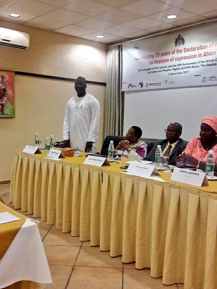 article19wafric's tweet photo. Hon. Minister of Justice reiterates the importance of the right to information and freedom of expression #ACHPR61 #ACHPRAt30 https://t.co/T5jaRNKlvO