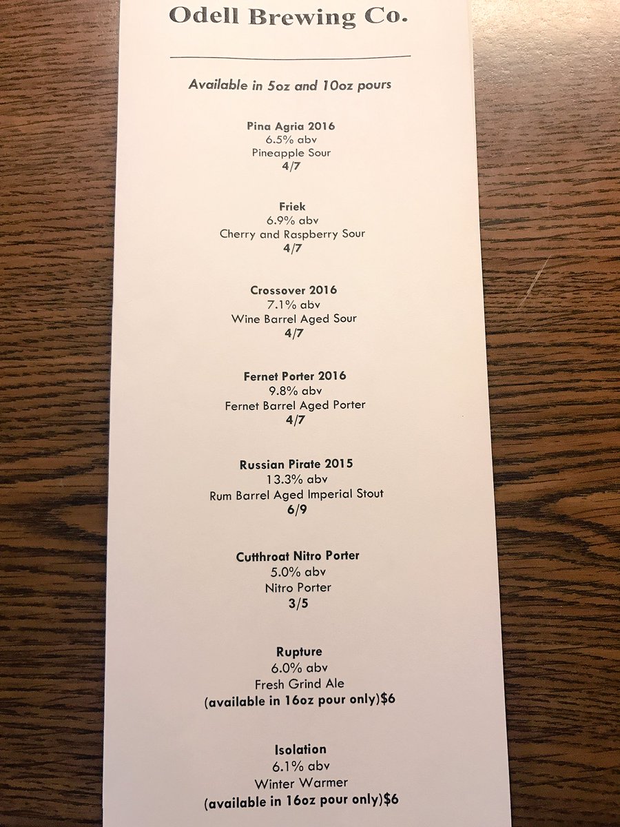 Draft list for tonight's <a href="/OdellBrewing/">Odell Brewing Co</a> event <a href="/CentroDSM/">CentroDSM</a> <a href="/breadguy/">George Formaro</a>