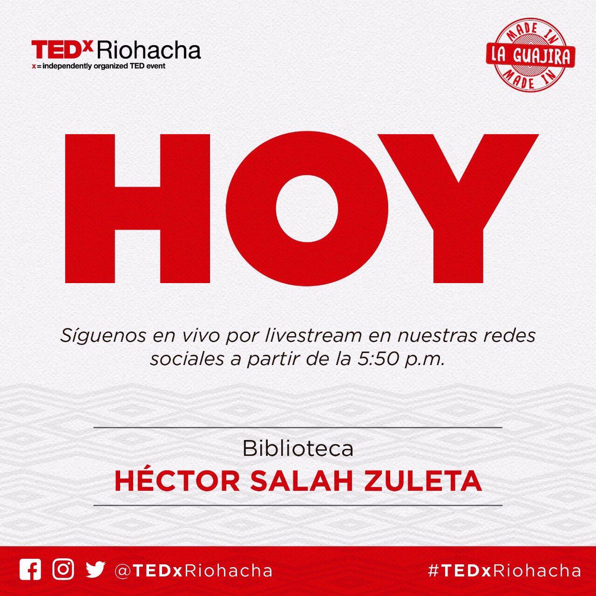 Sergioiguaran's tweet photo. Hoy, no te lo puedes perder! Porque La Guajira tiene otra cara para mostrar. #TedxRiohacha @TedxRiohacha https://t.co/03PT9yPrYi