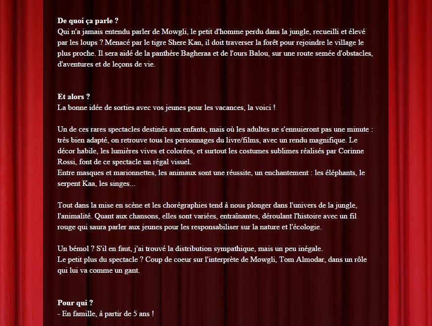 LDJmusical's tweet photo. Nouvelle belle critique du blog "vu, lu et entendu" pour Le Livre de la jungle ! https://t.co/gXEJP9bjvS https://t.co/ORqB0ykVab