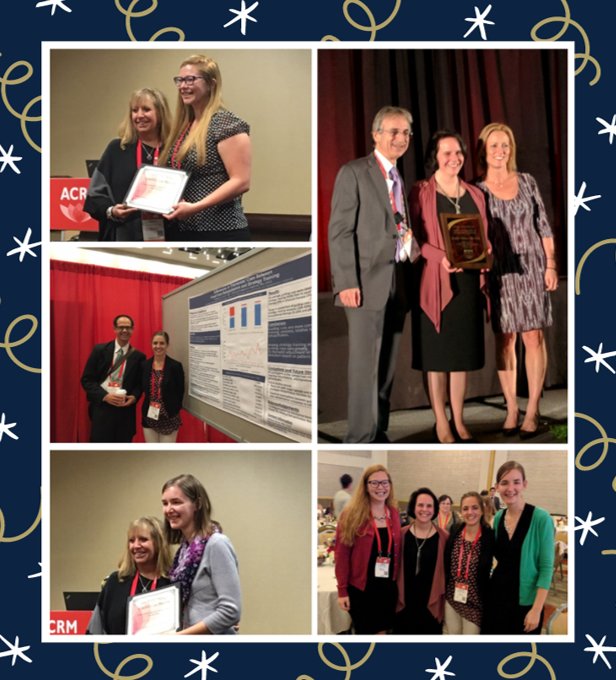 OTPitt's tweet photo. Congratulations to all of our award winners who attended the 2017 @ACRMtweets Annual Conference last week! #PittOT #PittProud #ACRM2017 https://t.co/F3utcqEaav