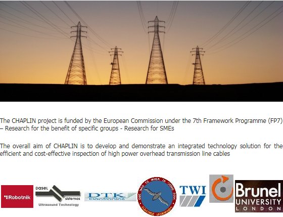 DTK_Electronics's tweet photo. Working on the CHAPLIN project, funded by the European Commission under the 7th Framework Programme (FP7) to develop an integrated technology solution for the efficient and cost-effective inspection of high power overhead transmission line cables.
https://t.co/A30YCGPrzx https://t.co/AgkYZqIaGo