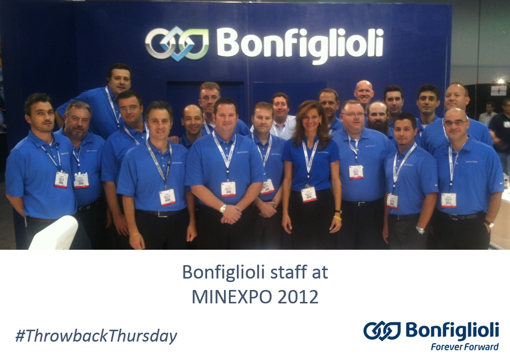 BonfiglioliUSA's tweet photo. #ThrowbackThursday to 2012 and #MINExpo in Las Vegas. Recognize anyone?! Who do YOU know?  #TeamBonfiglioli #Mining #WeHaveAGearboxForThat https://t.co/Fi3dYWT8Tv