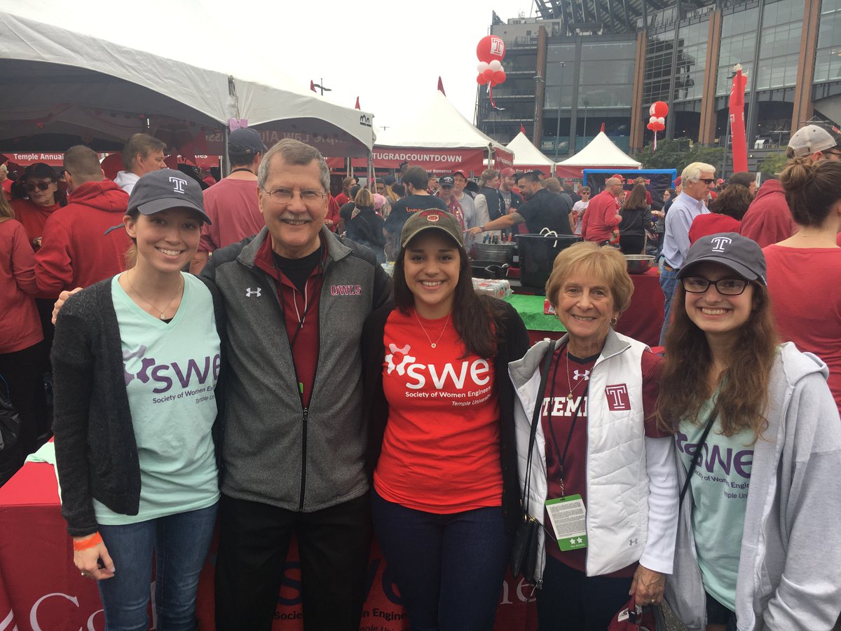 TU_Engineering's tweet photo. #TBT 2 #TempleHC17 when @templeswe met w #HeForSWE Ambassador @TempleUniv Prez Englert, talking abt male students advocating 4 women in ENG. https://t.co/3gKRMeYHLj