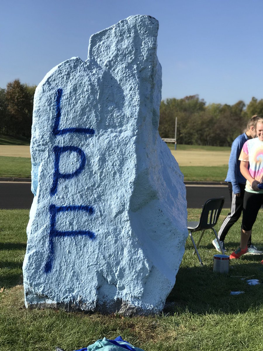 BattleoftheBurn's tweet photo. The rock is PAINTED! Getting ready for tomorrow night’s big game in support of @LPFsports Well see YOU there @ScottABC7 #EveryKidShouldPlay https://t.co/9X0dRpB9qH