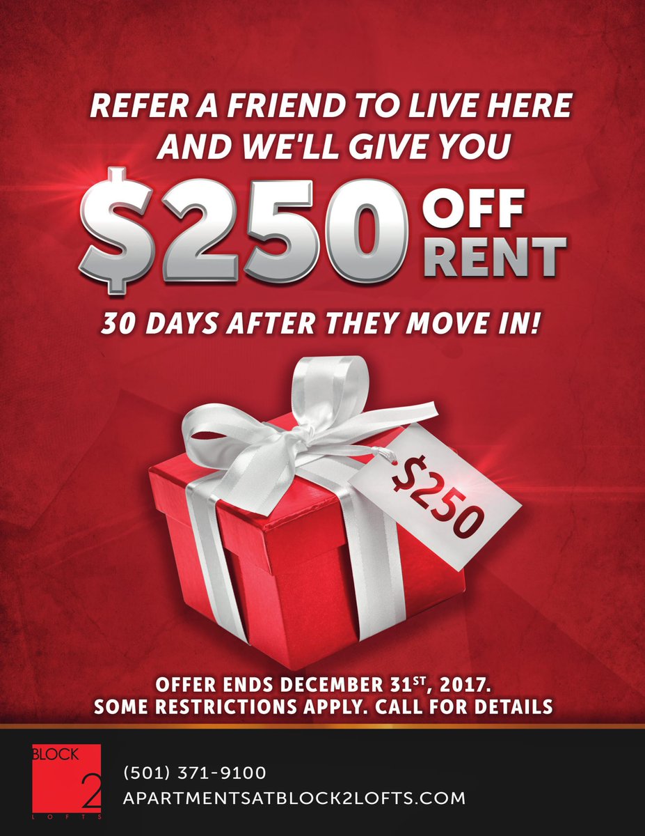 Block2Lofts's tweet image. $250 for resident referrals!!!
