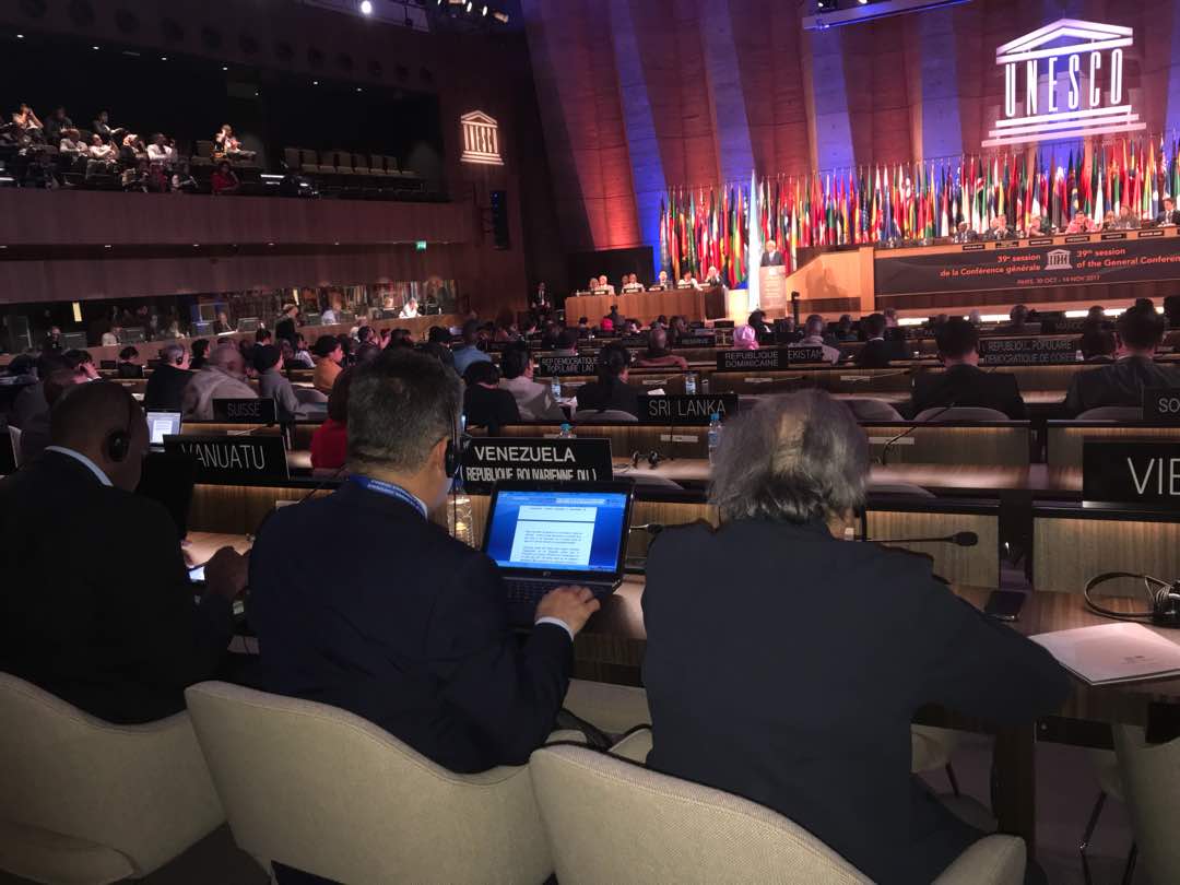 konecta2conNico's tweet photo. Min. @JauaMiranda totalmente listo para presentarle al mundo #UNESCO un balance sobre las políticas educativas de la Revolución Bolivariana https://t.co/L3M8Red3pO