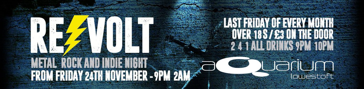 New rock, metal and indie night launching at <a href="/TheAquariumLive/">The Aquarium</a> every first Friday of the month #whatson #lowestoft #nightlife #metal