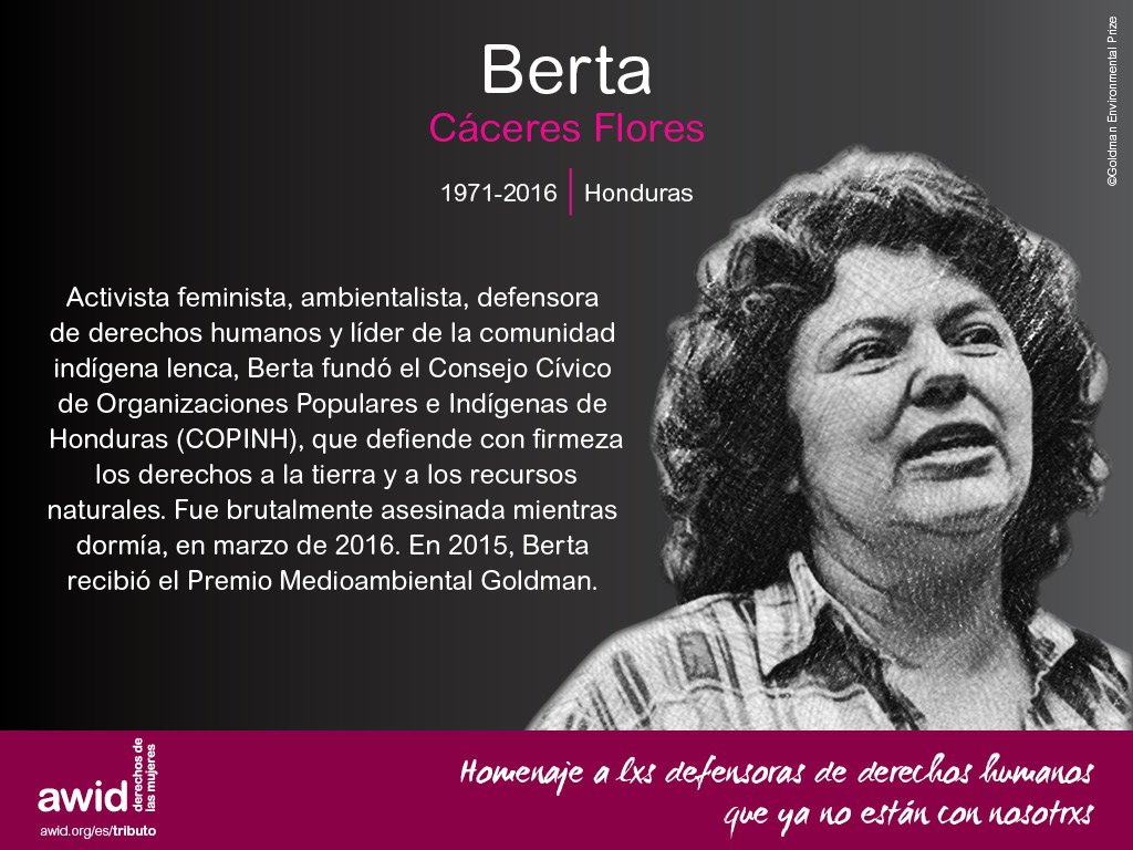 AWID_es's tweet photo. #20MesesSinJusticia por el asesinato de #BertaCáceres. Nos sumamos a @COPINHHONDURAS en exigir #JusticiaParaBerta. Únete al tuitazo global! https://t.co/Uooc2XveeG