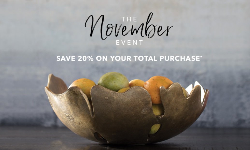 EthanAllenATX's tweet photo. We can't believe it is already November! The holidays are just weeks away &amp; we are offering 20% off everything to help get your home ready! https://t.co/vBpjAQTGPD