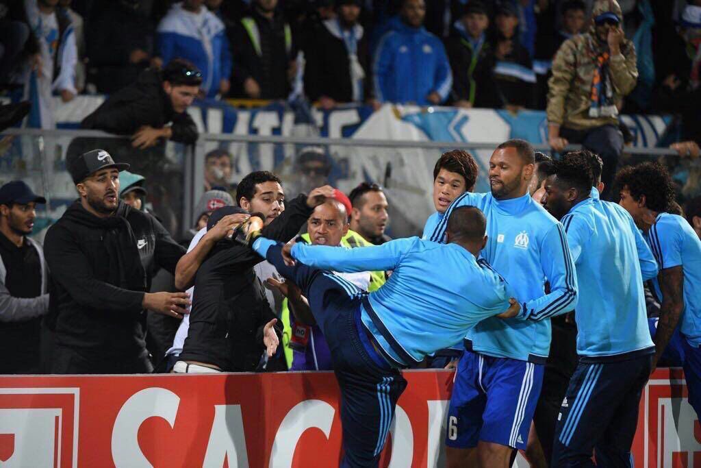 FootySuperTips's tweet photo. Patrice Evra was sent off before the game tonight for Karate kicking a fan in the head 😂😂😂😂 

#MrMiyagi https://t.co/M4JJTKOrD5