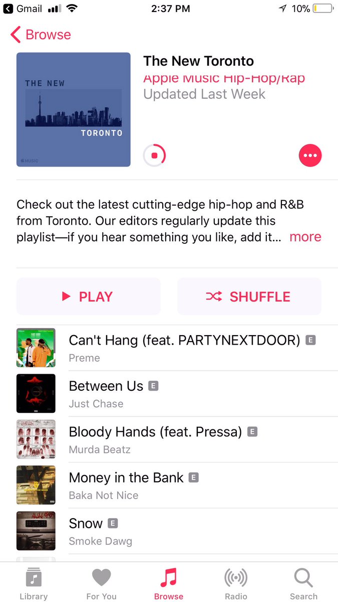 Also The New Toronto Playlist <a href="/AppleMusic/">Apple Music</a> ⛄️❄️
