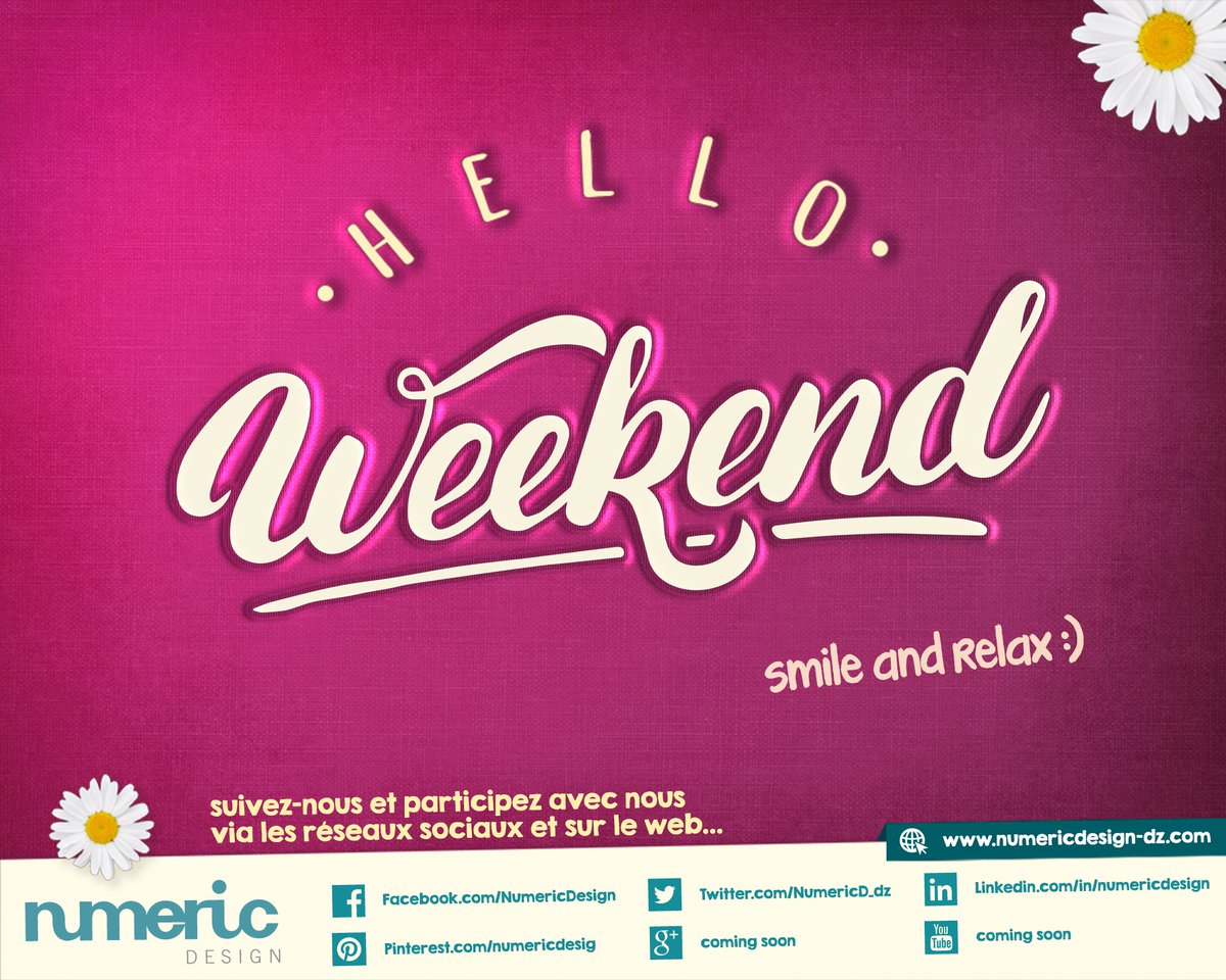 NumericD_DZ's tweet photo. #NumericDesign_ #Think_Solid_
#PLV #Stands_Aménagement #Signalétique_
#Hello_Weekend
C'est la pause de la semaine ! Souriez, Relaxez ;) https://t.co/VlLvQotXHS