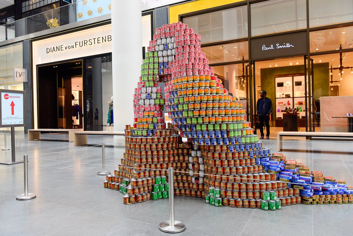 DowntownNYC's tweet photo. Annual design competition + most unique food charity in the world, @Canstruction is officially open @BrookfieldPLNY! https://t.co/3wwPCn9g4o https://t.co/OSzrAmSwCj
