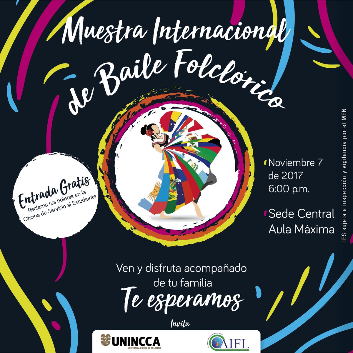uninccaoficial's tweet photo. #UNINCCA se complace en invitar a toda la comunicad Inccaica y a sus familias a la Muestra Internacional de Baile Folclórico. 7 nov 6:00 p.m https://t.co/Hwr5Ol9GRF