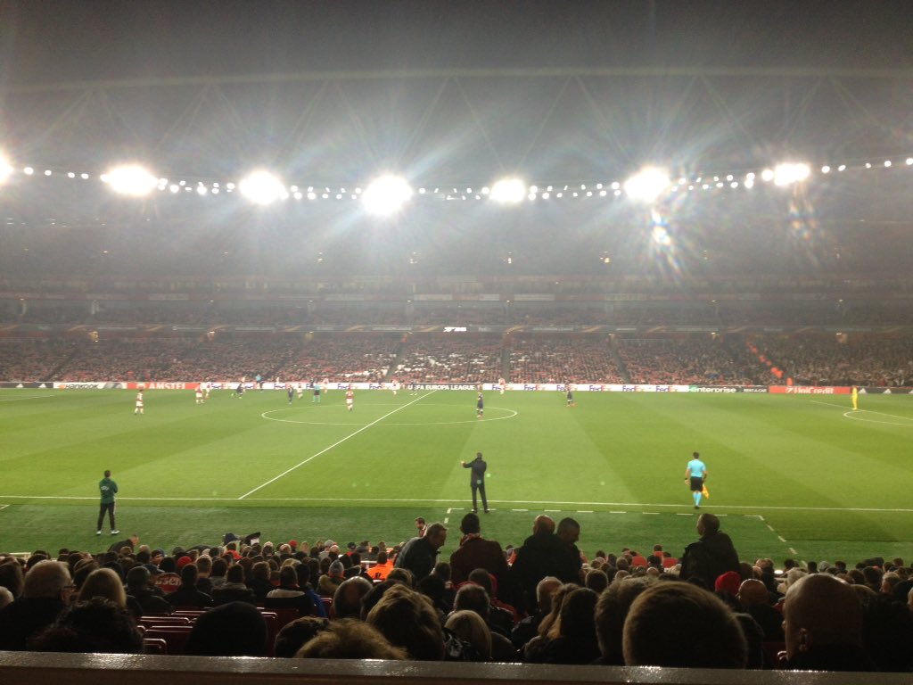 JTaylorSport's tweet photo. At the Emirates for #Arsenal v Red Star Belgrade this evening. #UEL #ARSCRV https://t.co/wasDEzuewO