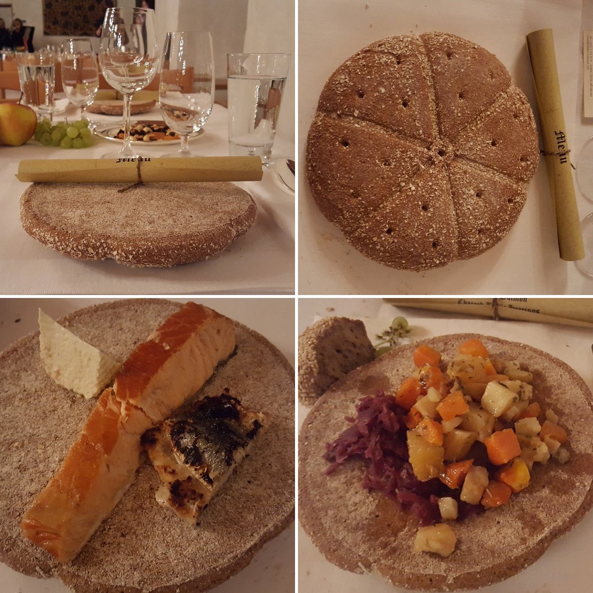 anked's tweet photo. Renaissance Dinner of Baltic Sea Tourism Forum in #Turku castle, Finland. Food was served on flat dark bread. It was fabulous... #bstf2017 https://t.co/plMvlDy2UO