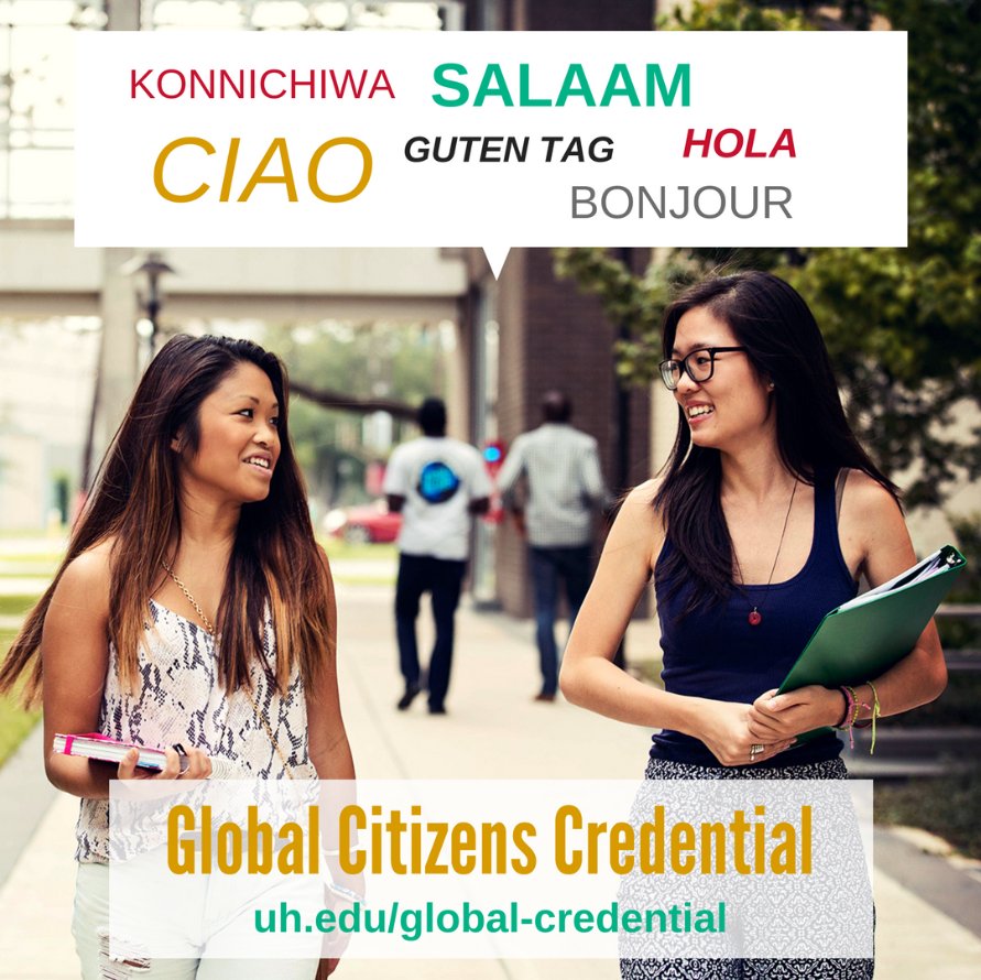 Earning the Global Citizens Credential is a great way for international students to distinguish themselves when they graduate from UH.