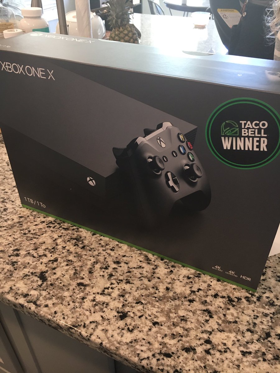OBMkermit's tweet photo. @tacobell @Xbox It's real!!!!! What do I do now!?!?!? https://t.co/cuMoT0Pc1S