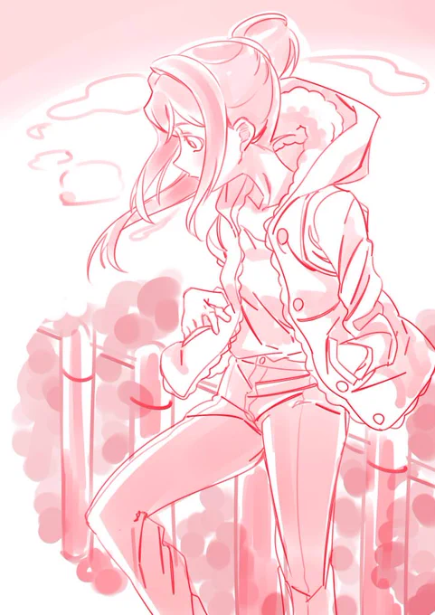 果南さんらくがき。4話のパンツスタイルの私服好き 