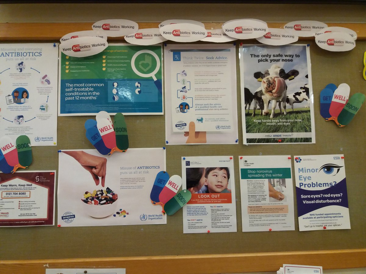 Our lovely display board supporting antibiotic awareness what do you think? @SolihullCCG