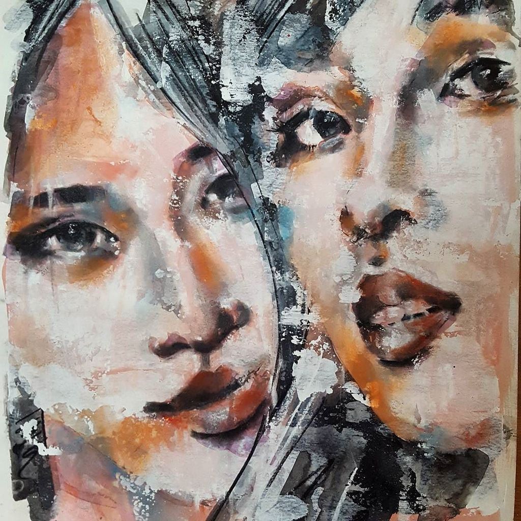 Small scale double portrait study in mixed media on paper. #fineart #drawing #illustration #fashion #contemporarya… ift.tt/2A1dkKY