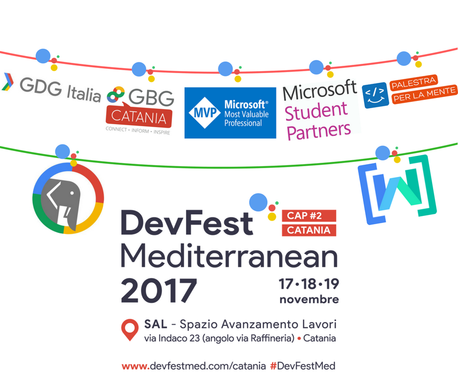 gdgcatania's tweet photo. I #partner #DevFestMed: @WTMItalia @gbgcatania #microsoftstudentpartner #microsoftmostvaluableprofessional #palestraperlamente #GDGItalia https://t.co/XjuIUk7R30