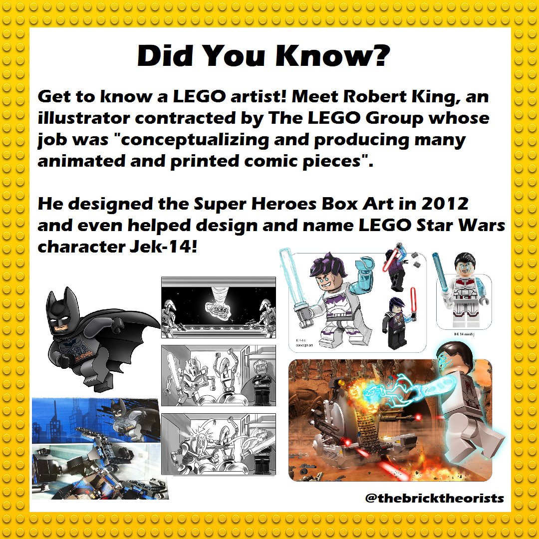bricktheorists's tweet photo. Thank you to @robking21 for fantastic artwork for @LEGO_Group set boxes and comics! :) #didyouknow #legotrivia #starwars #superheroes https://t.co/YMWCnqgO8I