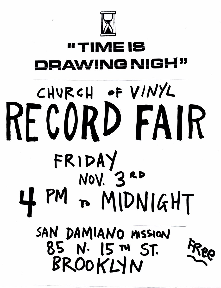 Here's a rare tweet to let you know that TOMORROW we're hosting a killer RECORD FAIR at the San Damiano Mission (right next to <a href="/TheLotRadio/">The Lot Radio</a>)