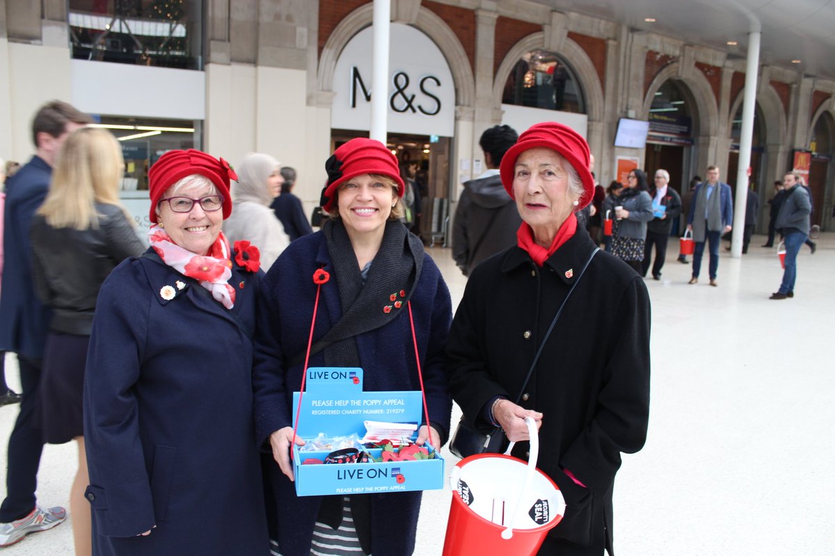 A huge thank you to all of our wonderful poppy sellers for their help on #LDNPoppyDay. These ladies were snapped at #WaterlooStation.