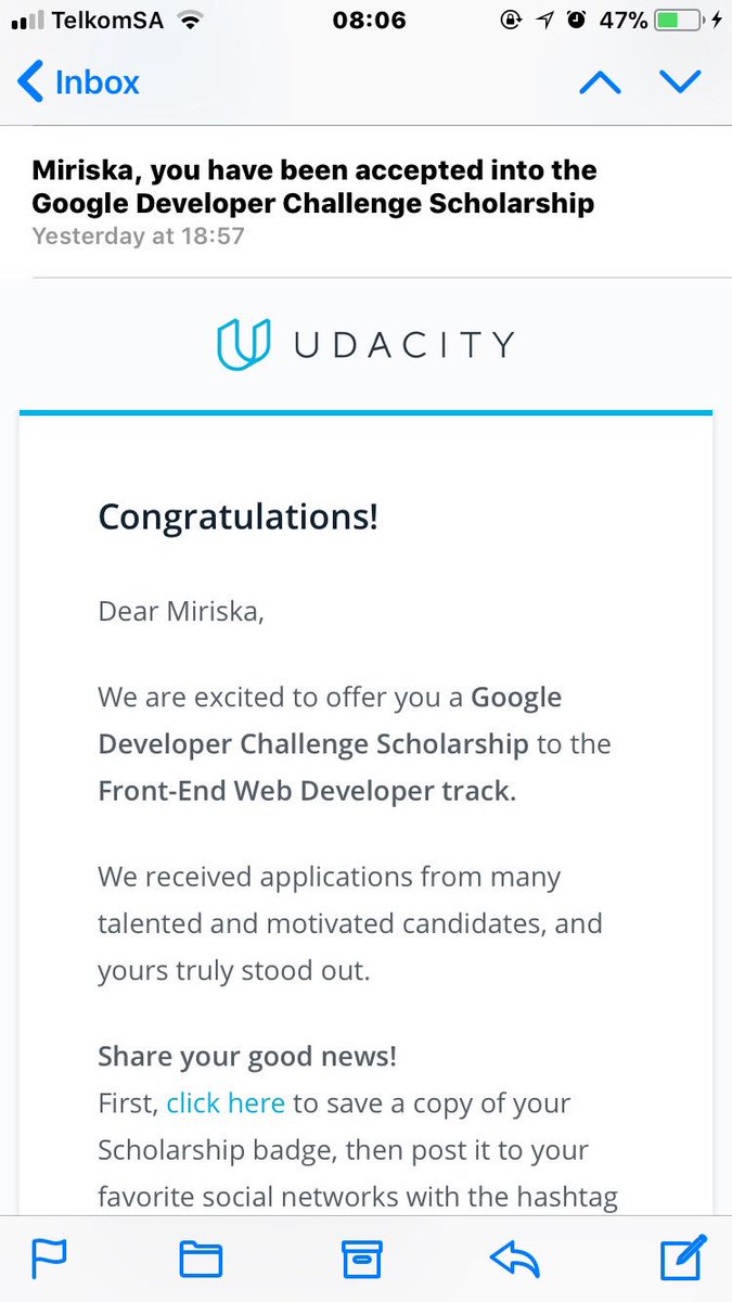 miriska_f's tweet photo. @Udacity @Google please don’t take my scholarship away because I’m South African and re-award it to me #GoogleUdacityScholars https://t.co/LWyvhEEKMk