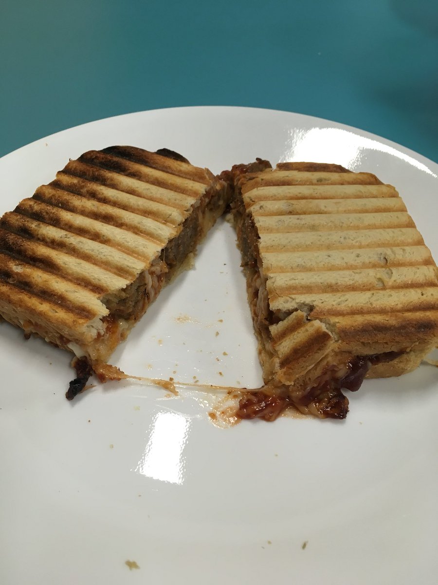 Hey <a href="/GordonRamsay/">Gordon Ramsay</a> how would you rate this meatball panini my co-worker made for me? <a href="/mikezielonka/">Mike Zielonka</a>