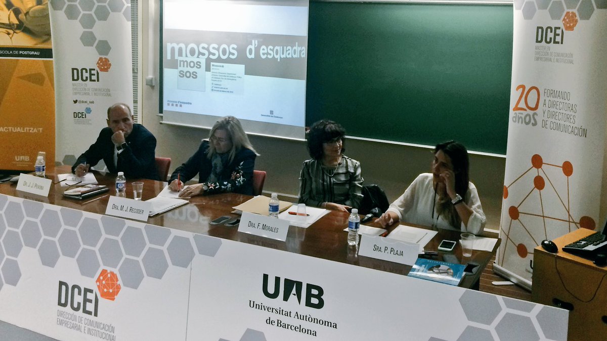 DCEI_UAB's tweet photo. Muy contentos con contar con P. Platja. #Directora de #comunicacion de @mossos para la #conferencia inaugural del #MasterDCEI https://t.co/k7vaJBO7t2