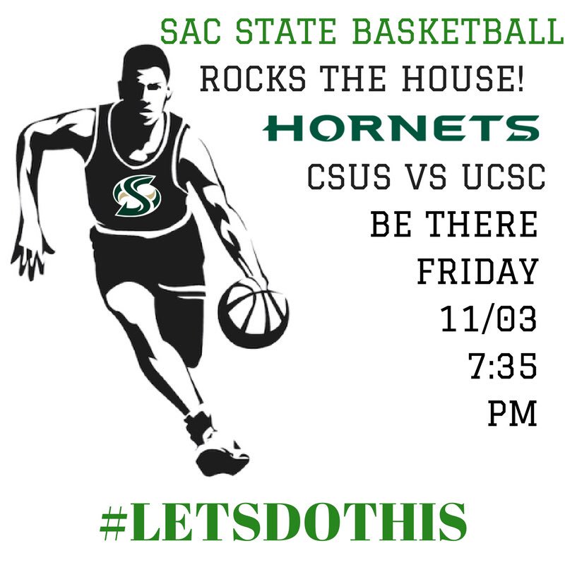 Ready to rock the house tomorrow?! Better see all of you there tomorrow night!! #letsdothis #stingersup #sacstate 🐝🙌 🏀