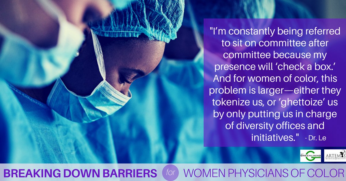 New report by @greenlining &amp; @artemismedsoc shows the barriers women of color face as physicians.  #BlackandSTEM greenlining.org/publications/2…