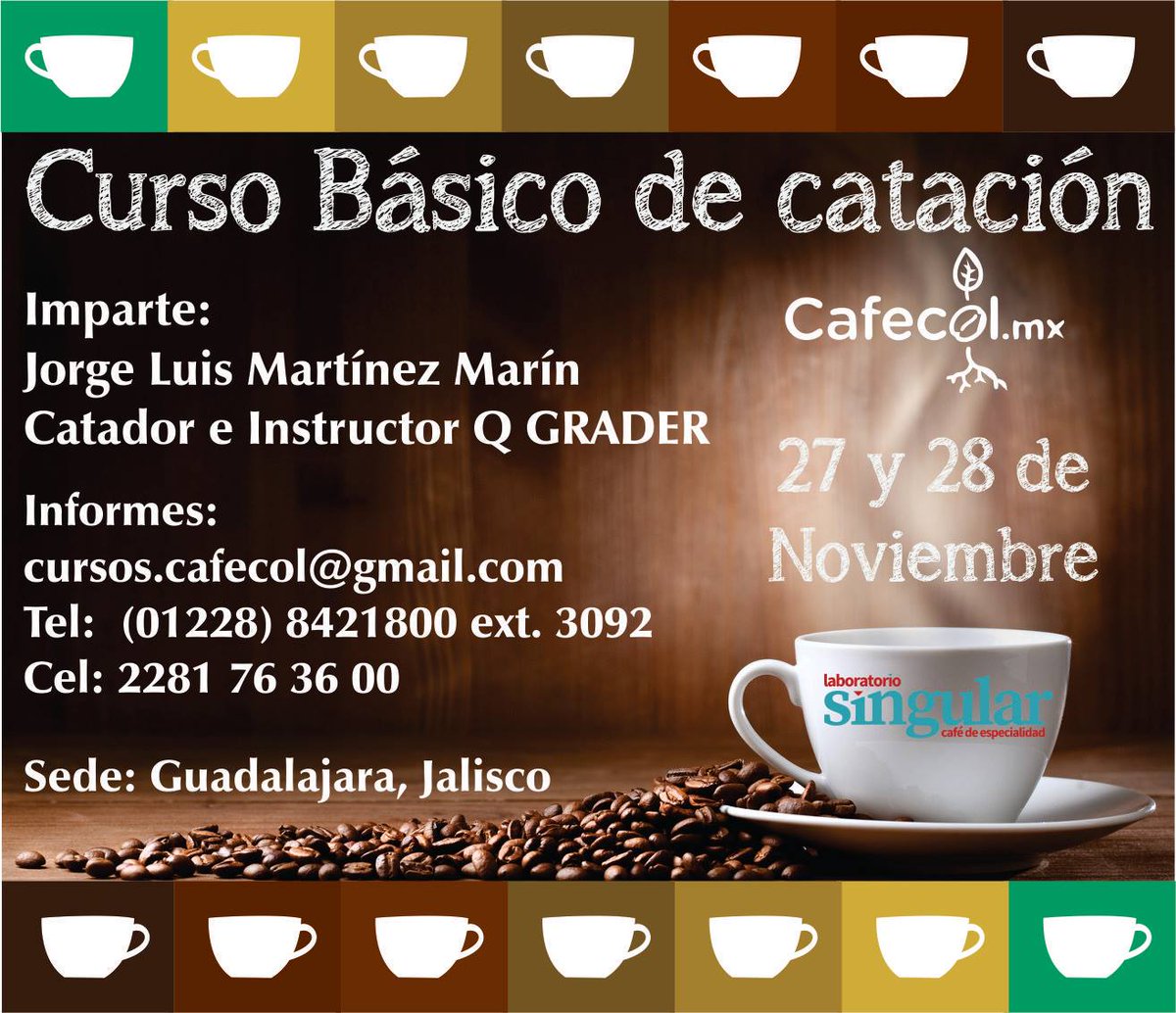amablecafe's tweet photo. ¡Atención amantes del #Café de #Guadalajara!  no pueden perderse este curso organizado por CAFECOL y nuestro tostador: #LaboratorioSingular https://t.co/UuhoZpnWav
