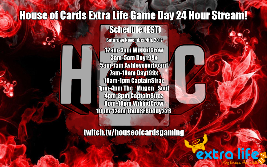 TricksterJules's tweet photo. Word on the street is there is a 24 hour @ExtraLife4Kids @HoC_Gaming stream on Saturday #ExtraLife

https://t.co/qLIGKpXTK9 https://t.co/OLL7xSH1t4