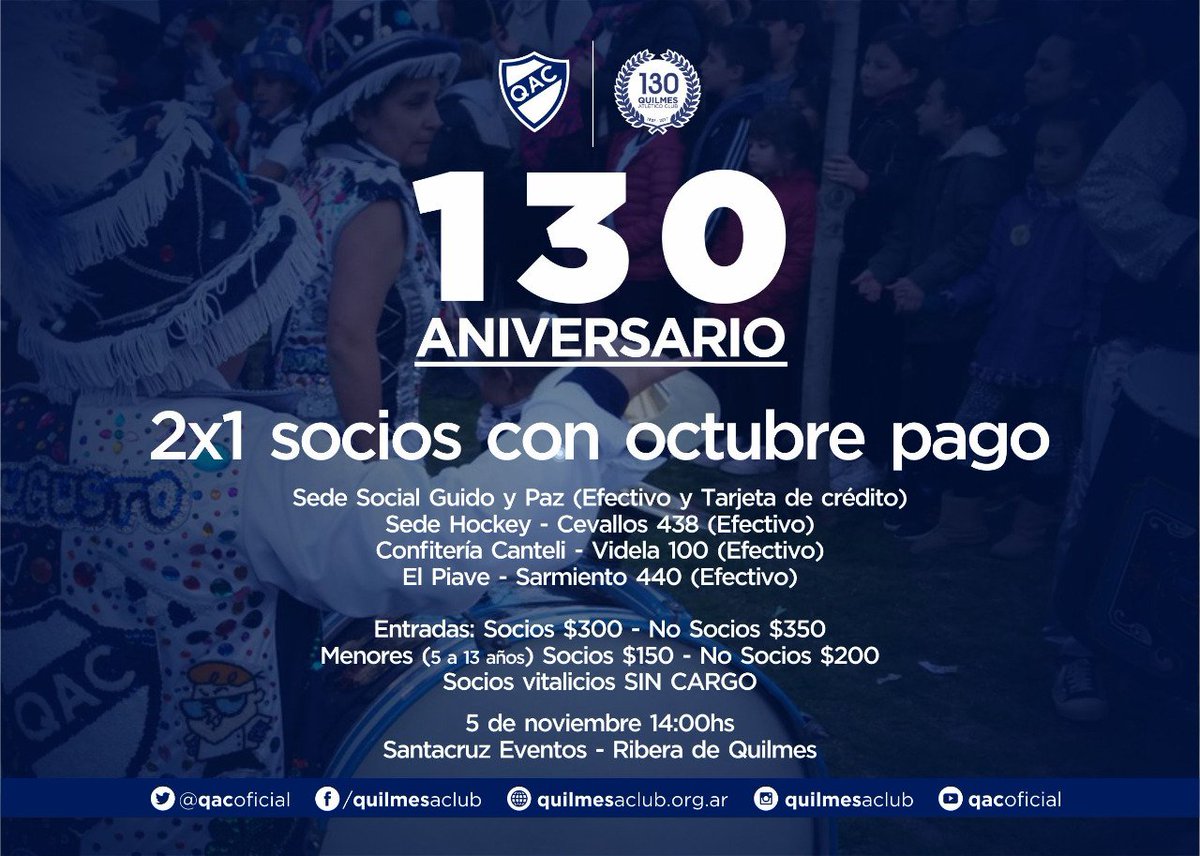 ElTablonQac's tweet photo. ¡SORTEO!
 ¿Querés ir a la fiesta de los 130 años? Para participar tenés que: 

⚬Seguir nuestra cuenta. 
⚬RT a este tweet.
⚬ Dejar los ultimos 3 del DNI.

Mañana durante el programa de radio damos a conocer el ganador.
¡Suerte a todos! https://t.co/Ujo6EEQ0Tu