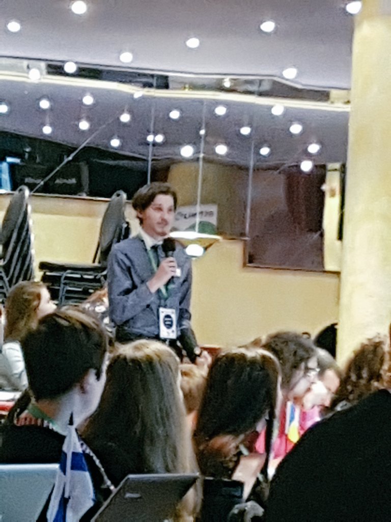 SSosnicka's tweet photo. @BPSA European Officer @MjBPharm talking about the UK's engagement with @EPSA_Online at General Assembly #epsaAA17 https://t.co/B9XdVf4DUF