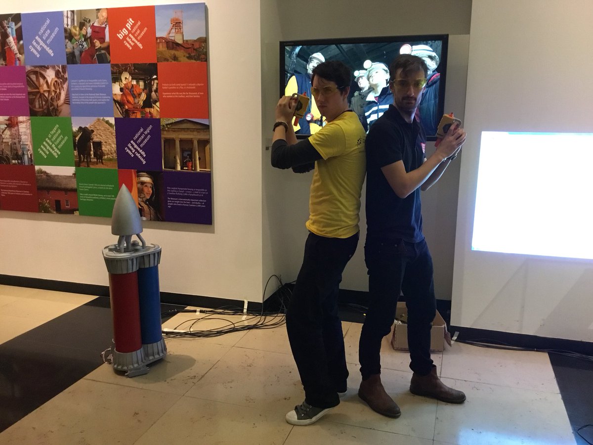 CU_PEEngin's tweet photo. Johnny and Freddie making #science fun! Demonstrating damage detection with #NerfGuns #MuseumAfterDark @Museum_Cardiff @cardiffuni https://t.co/Gkv8d4nLHl