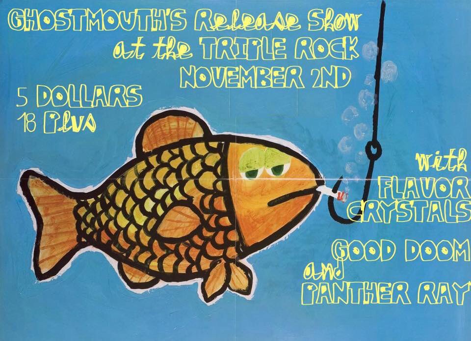 flavor_crystals's tweet photo. Ghostmouth Release show tonight! @triplerockmpls @flavor_crystals @pantherrayband @seanofthealive #gooddoom https://t.co/VIZX17rG7E