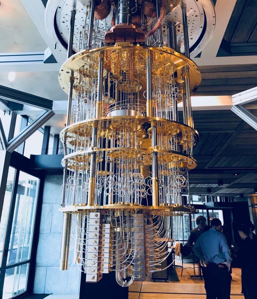 IBM's tweet image. The intricate beauty of an IBM #quantum computer. ibm.co/2yX5gNT #IBMQ 📷: @coastw