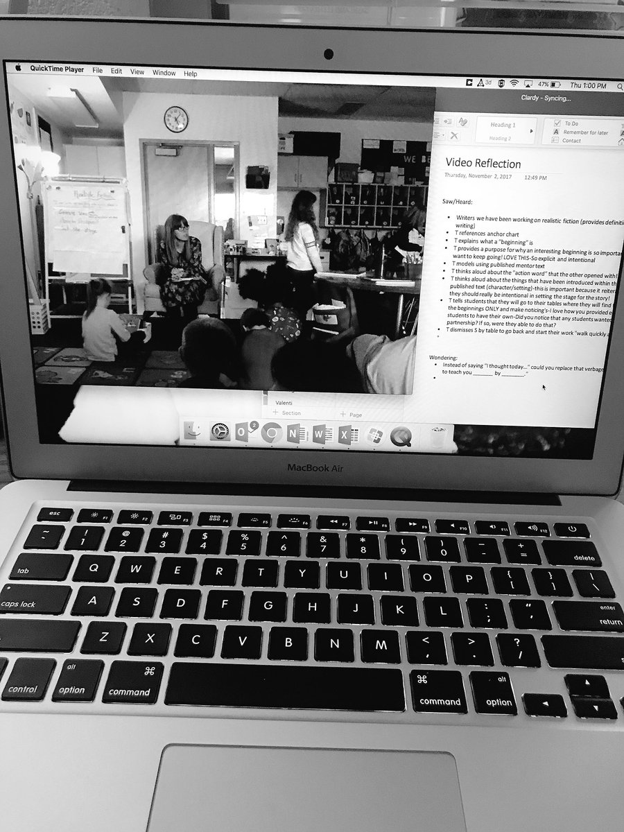 DrCourtBishop's tweet photo. When @SamanthaDunn14 is so excited to refine her practices that SHE extends her cycle w reflection videos! #coachingwithtech @ClardyElemNKC https://t.co/ytJ4uoBvRp