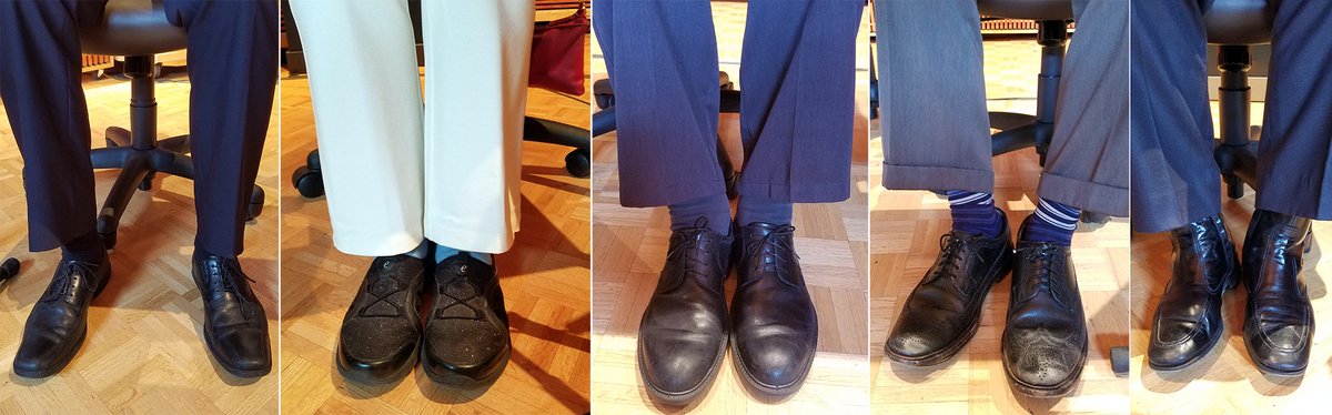 What you CAN'T see on the radio: This time, a look under the table at the <a href="/mprnews/">MPR News</a> #stpaulmayor debate (l. to r.): <a href="/melvincarter3/">Melvin Carter</a> @mayordickinson Tom Goldstein, @patharris4mayor and <a href="/daithao1/">Dai Thao</a>.
