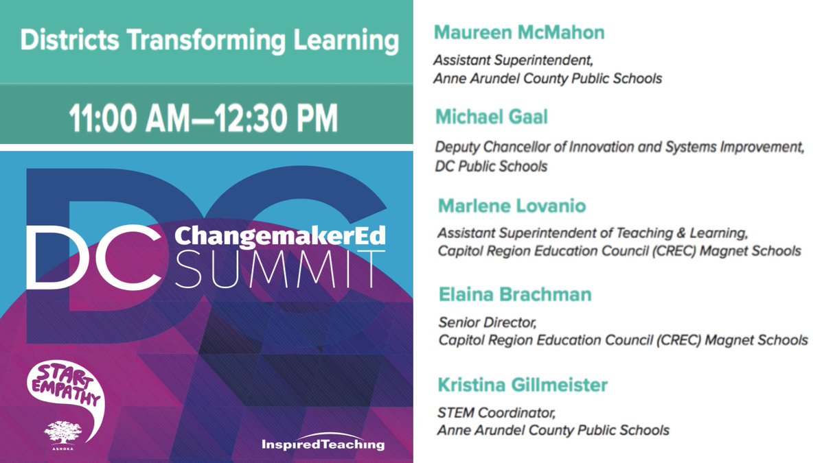 Ashoka's tweet photo. We're teaming up w/ @InspireTeach Nov 4th to turn DC into a #ChangemakerEd hub w/ empathy, teamwork, leadership, &amp; innovation! #DCSummit17 https://t.co/bMLP7Nqxbf